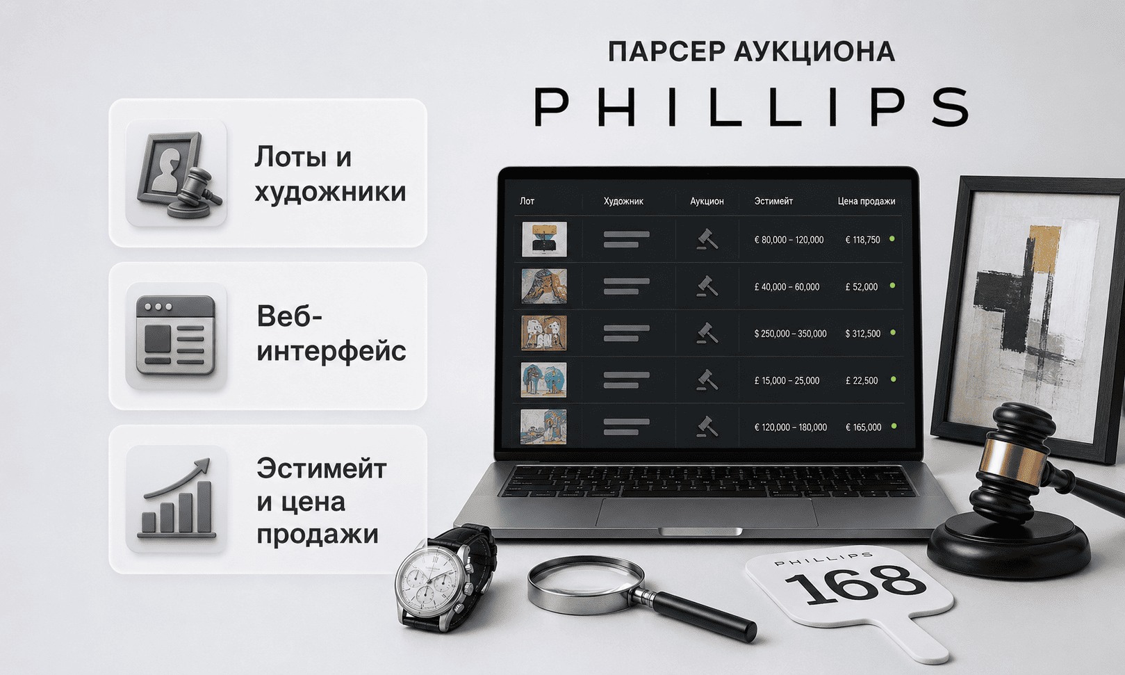 Парсер аукциона Phillips