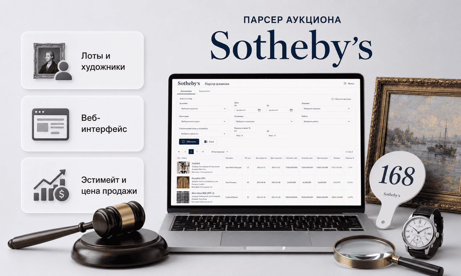 Парсер аукциона Sotheby’s